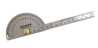 Stainless Steel Rule and Protractor