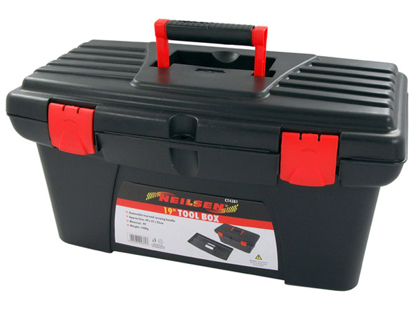 Plastic Tool Box with removable tray